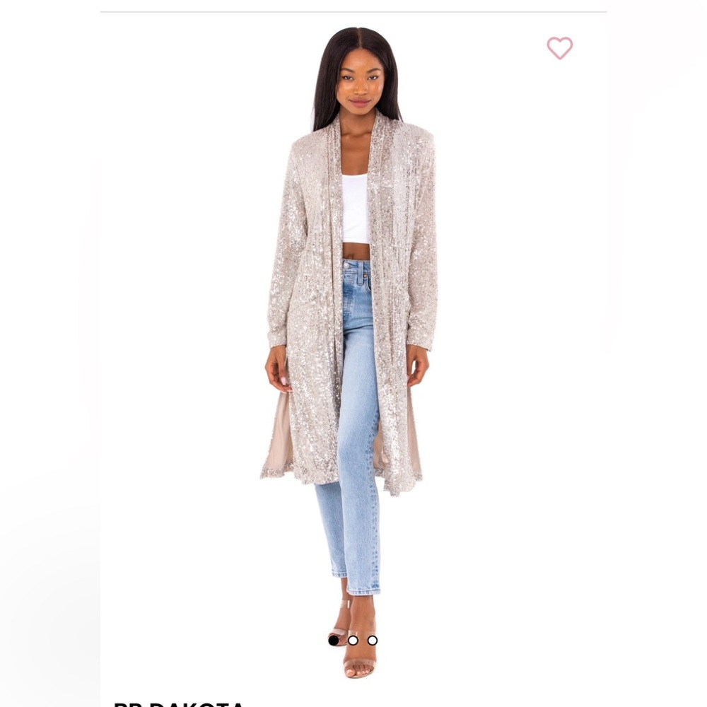 BB Dakota Steve Madden sequin duster/kimono.  Rose gold